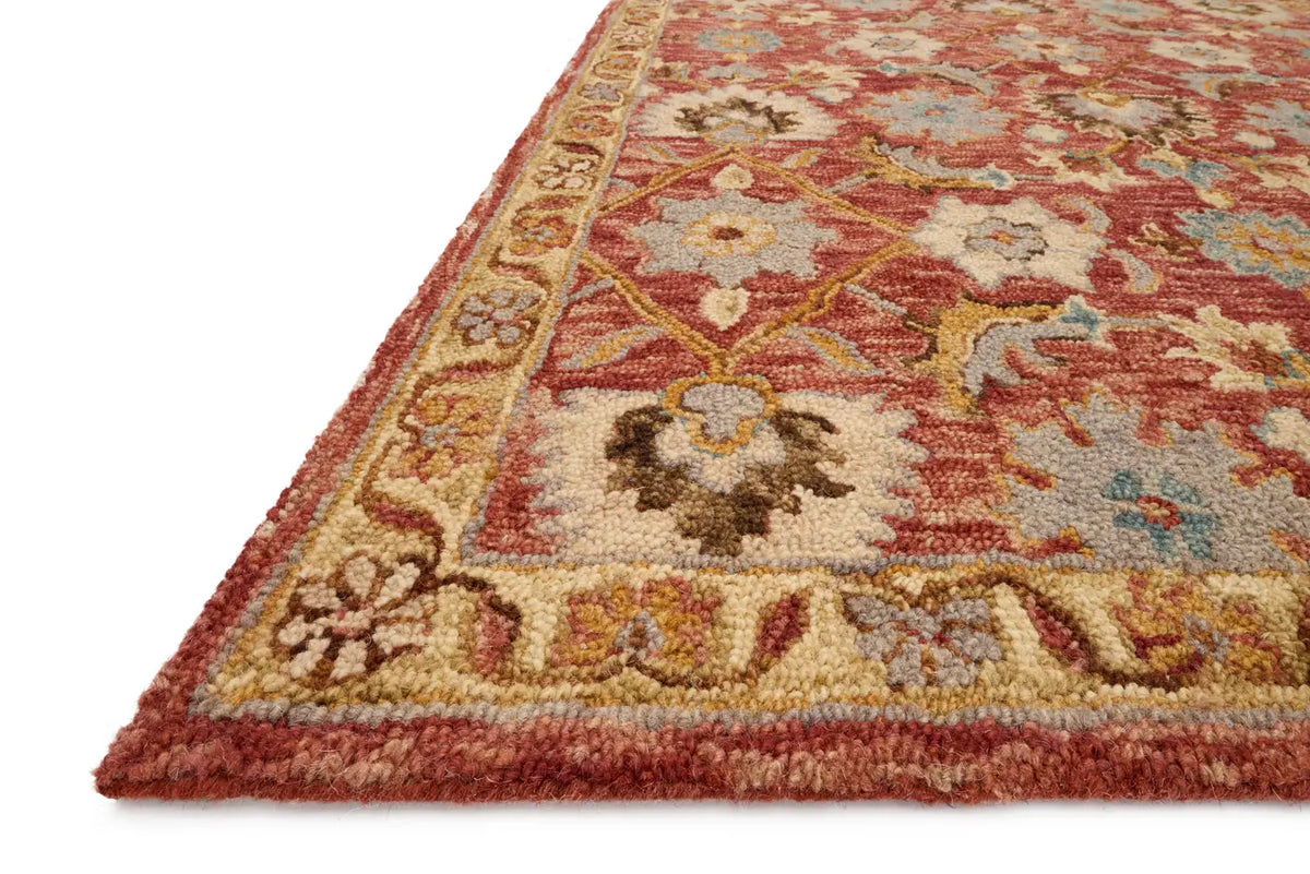 Loloi Victoria Vk-09 Terracotta / Gold Rugs - rug corner