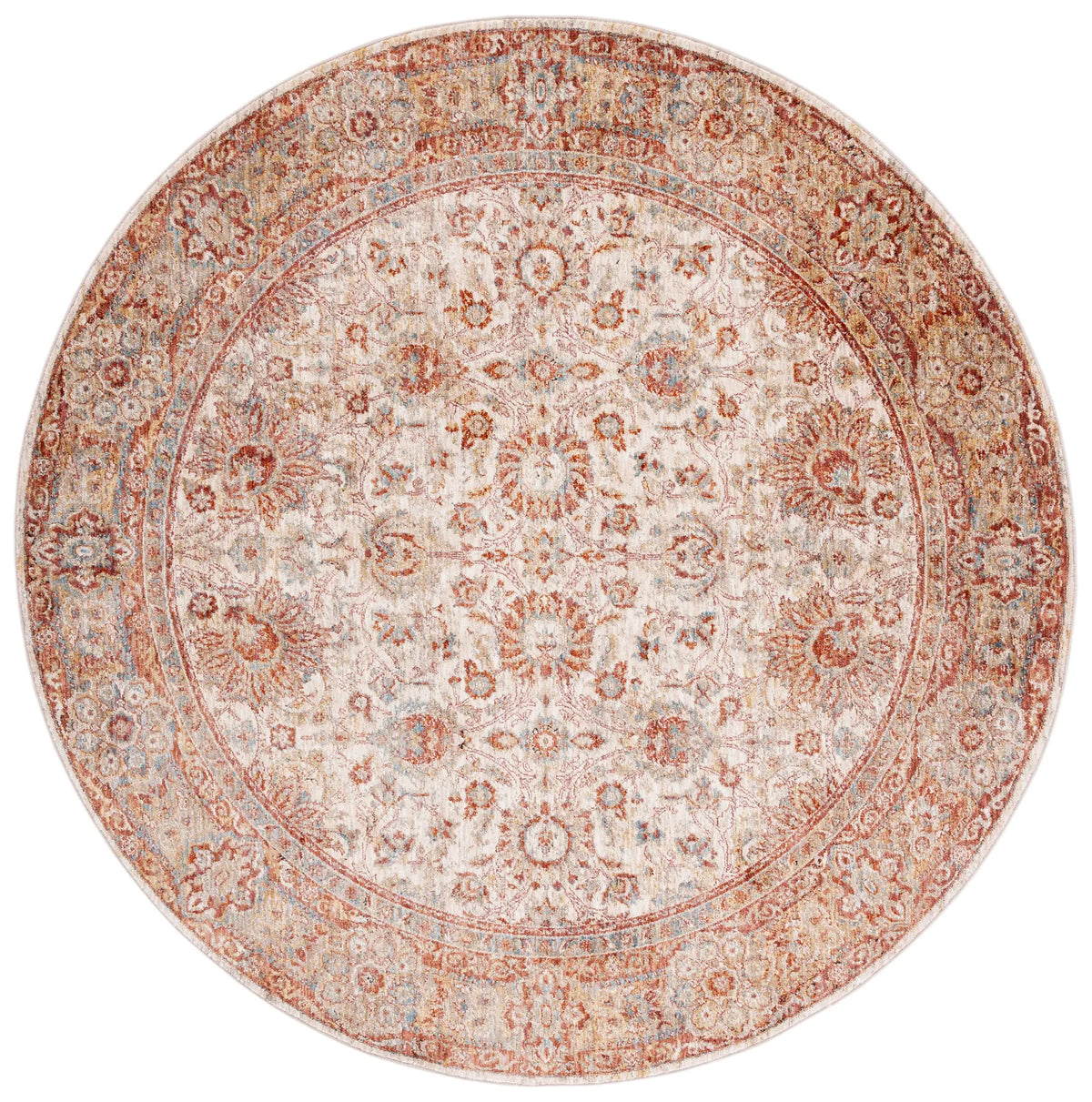 Safavieh Valencia 6'-4" x 6'-4" Rug in Ivory / Rust