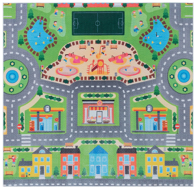Safavieh Tacoma Kids 100 5'-0" x 5'-0" Rug in Grey / Green