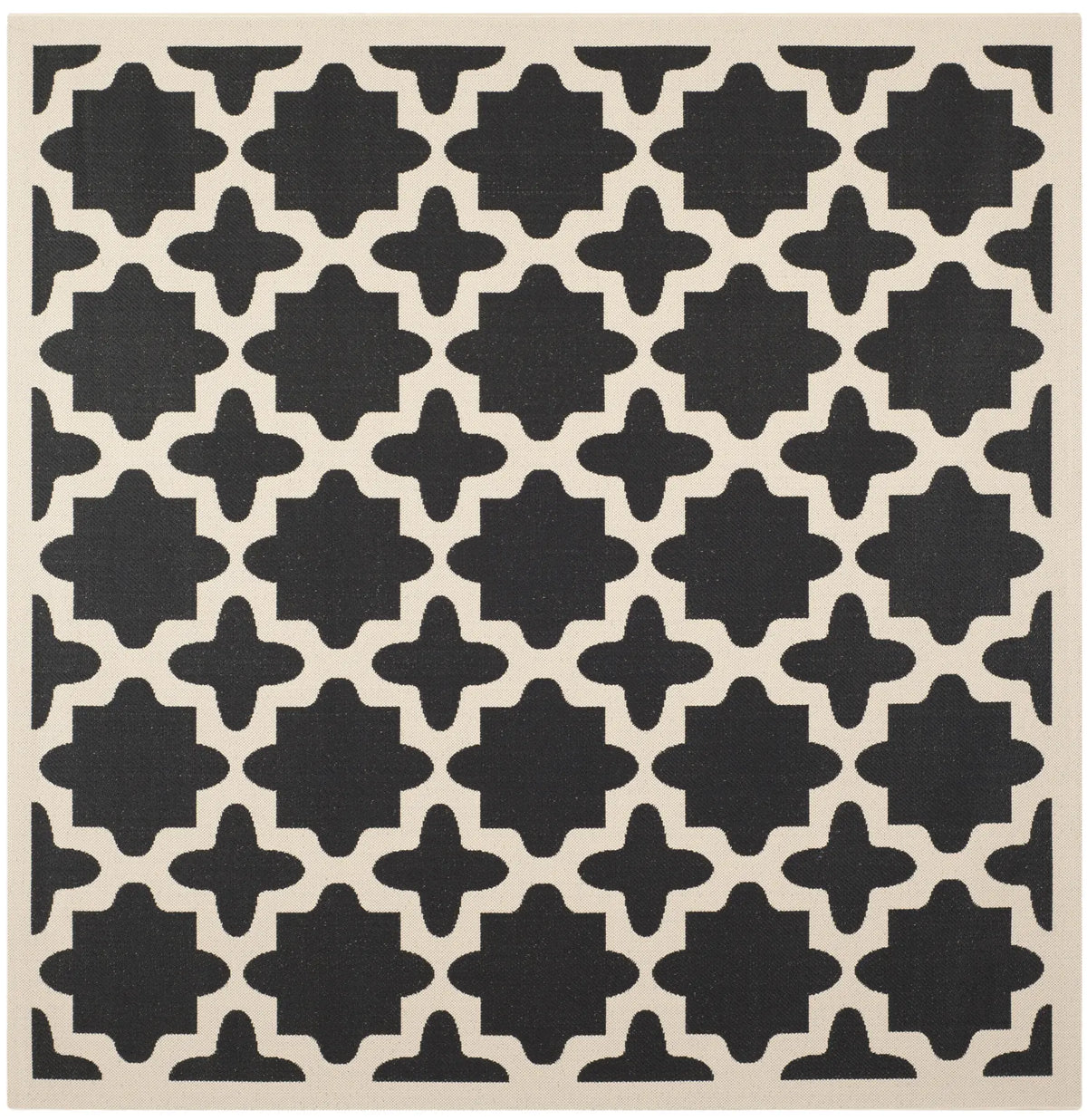 Safavieh Courtyard 7'-10" x 7'-10" Rug in Black / Beige
