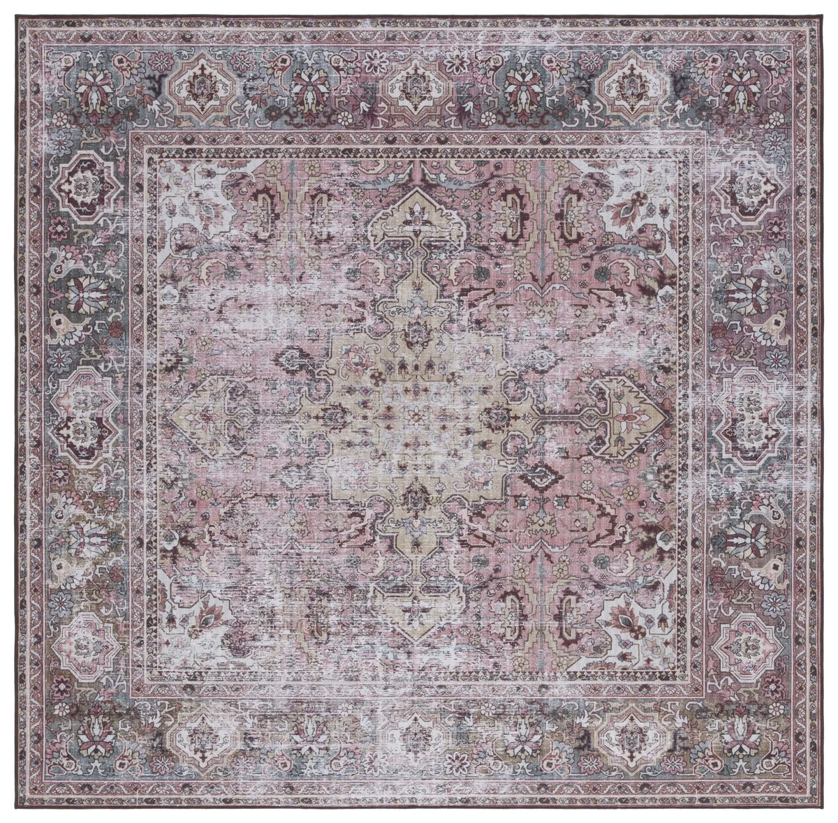 Safavieh Tucson 6'-0" x 6'-0" Rug in Pink / Beige