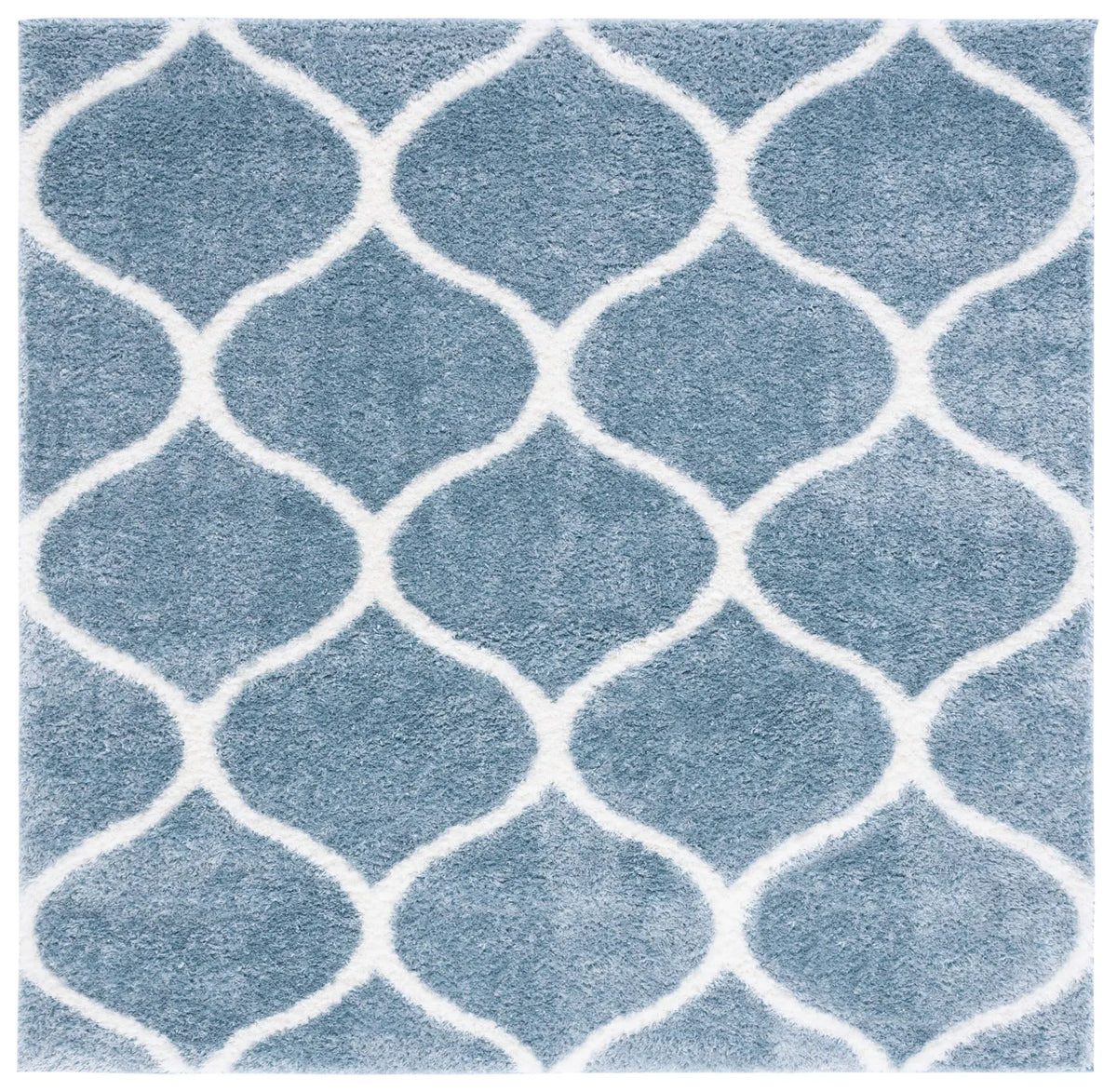 Safavieh Tahoe Shag 6'-7" x 6'-7" Rug in Blue / White