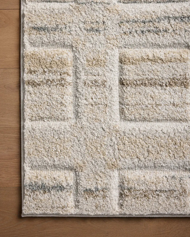 Loloi Silas Sla-04 Bone/Multi Rug - corner on wood