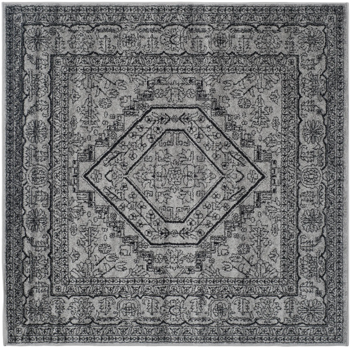 Safavieh Adirondack 6'-0" x 6'-0" Rug in Silver / Black