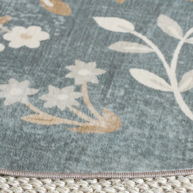 Safavieh Martha Stewart Washable 6'-0" x 6'-0" Rug in Dark Grey / Beige