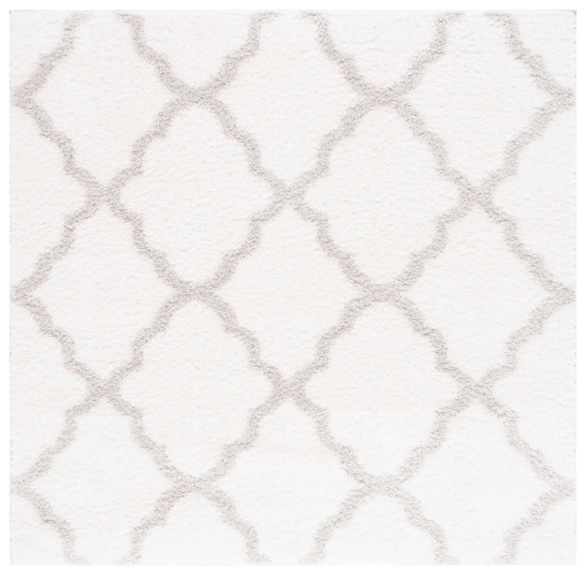 Safavieh Tahoe Shag 6'-7" x 6'-7" Rug in White / Silver