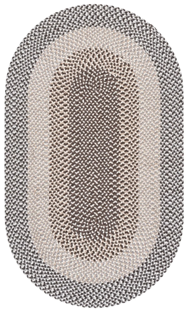 Safavieh Braided Fine Wool 3'-0" x 5'-0" Rug in Brown / Ivory