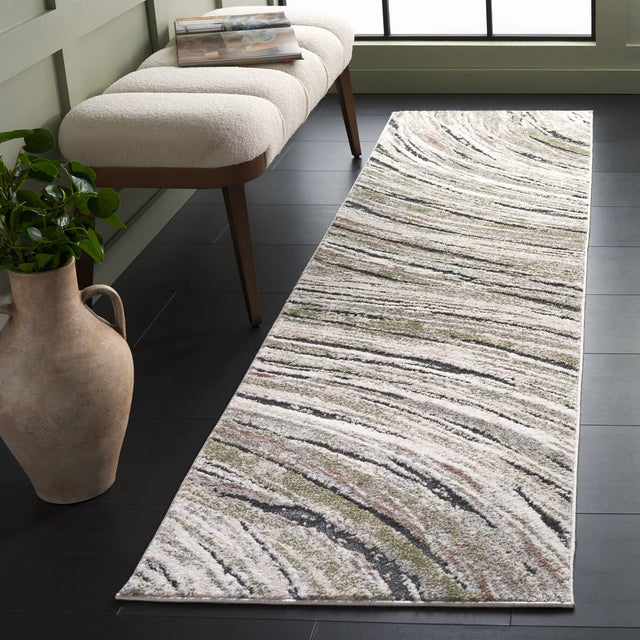 Safavieh Opal 2'-3" x 9'-0" Rug in Green / Grey Ivory