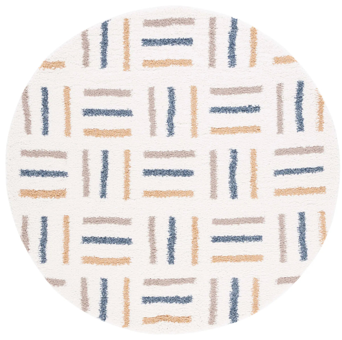 Safavieh Calico Shag 6'-7" x 6'-7" Rug in Ivory / Gold