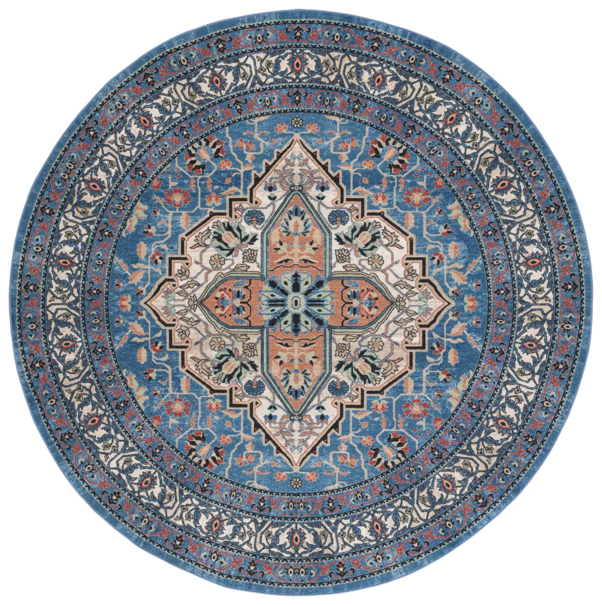 Safavieh Journey 6'-7" x 6'-7" Rug in Blue / Ivory