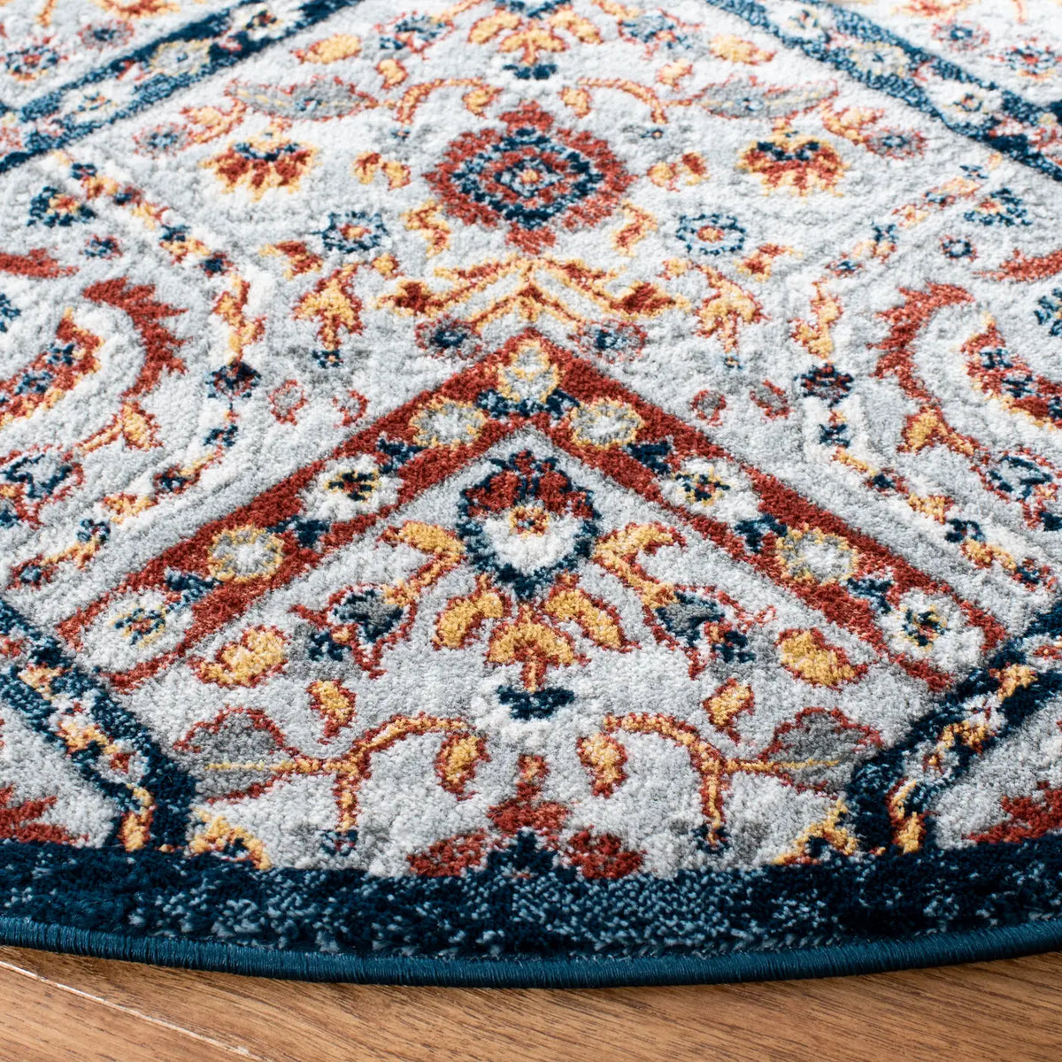 Safavieh Lagoon 6'-7" x 6'-7" Rug in Brown / Navy