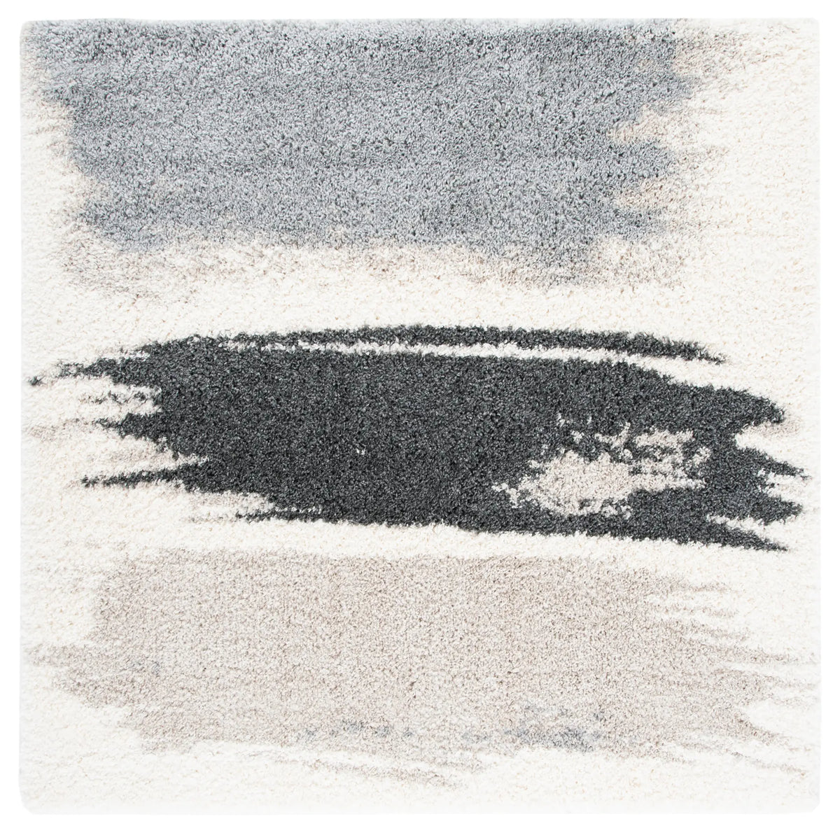 Safavieh Fontana Shag 800 6'-7" x 6'-7" Rug in Grey / Ivory