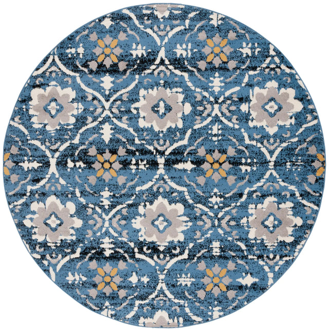 Safavieh Amsterdam 6'-7" x 6'-7" Rug in Blue / Creme