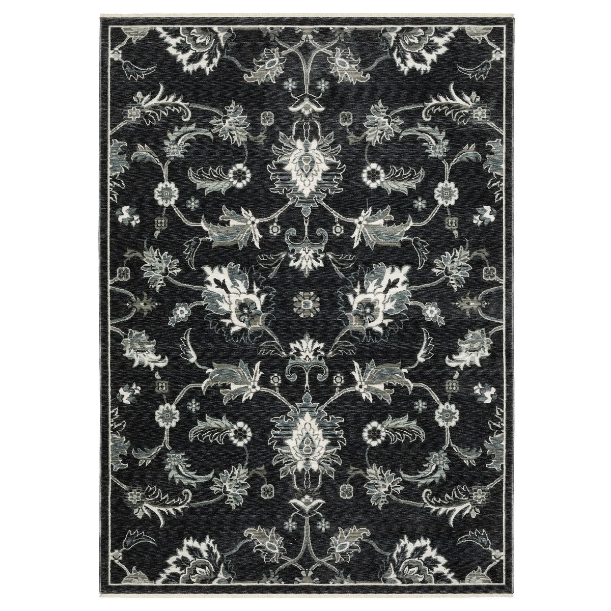Oriental Weavers Sphinx ECHO ECH05 Blue Floral Rugs - main flat
