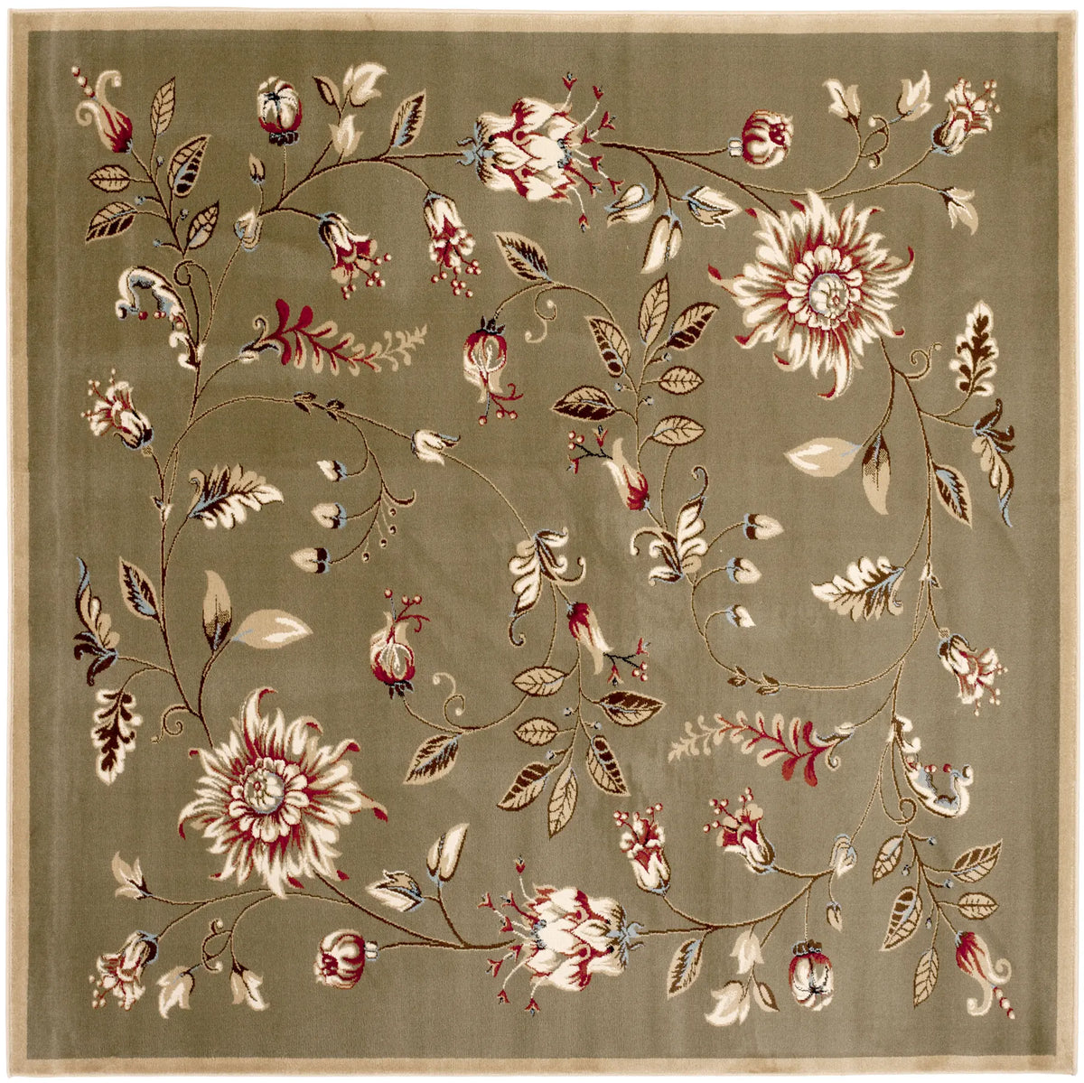 Safavieh Lyndhurst 6'-7" x 6'-7" Rug in Green / Multi