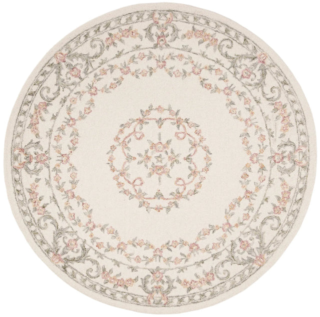 Safavieh Aubusson 6'-0" x 6'-0" Rug in Ivory / Pink