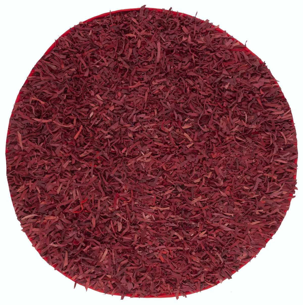 Safavieh Leather Shag 6'-0" x 6'-0" Rug in Red