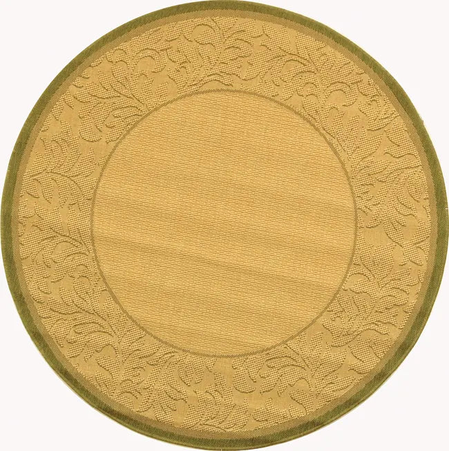 Safavieh Courtyard 5'-3" x 5'-3" Rug in Natural / Olive
