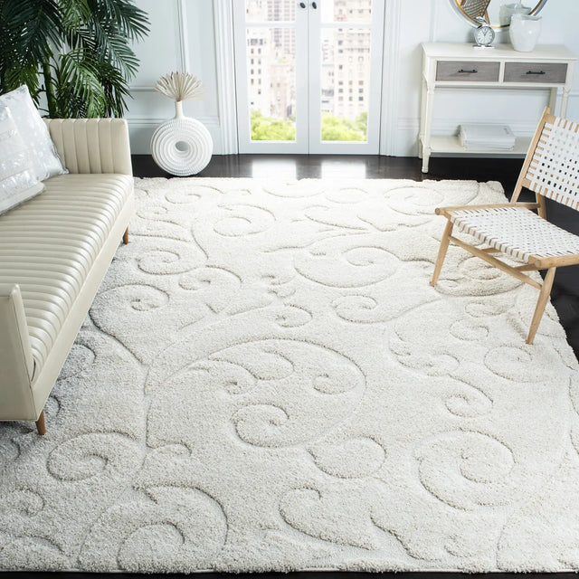 Safavieh Florida Shag 9'-6" x 13'-0" Rug in Creme / Creme