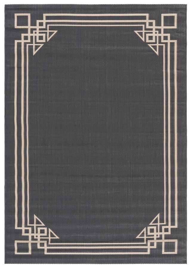 Safavieh Courtyard 5'-3" x 7'-7" Rug in Anthracite / Light Beige
