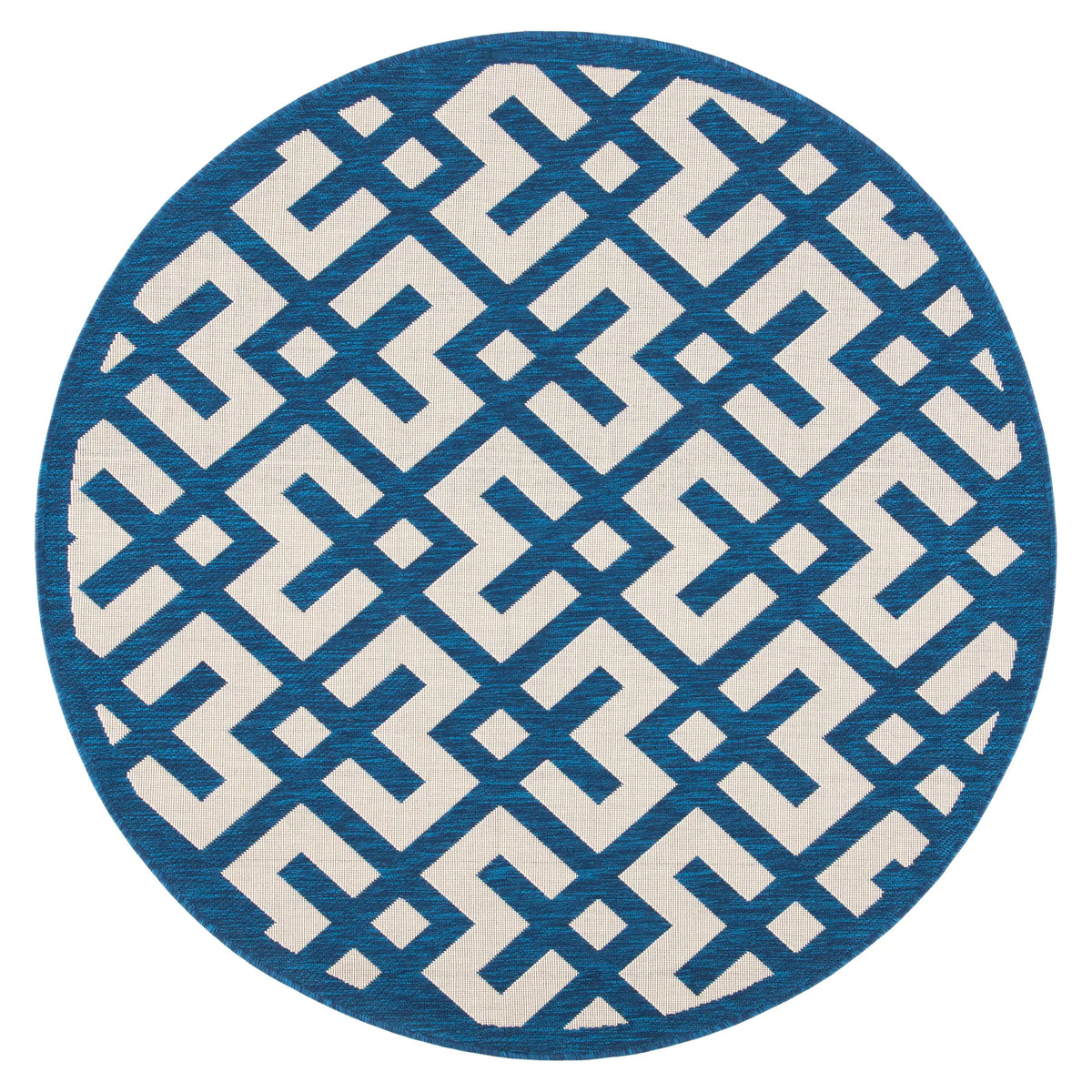 Safavieh Courtyard 5'-3" x 5'-3" Rug in Navy / Beige
