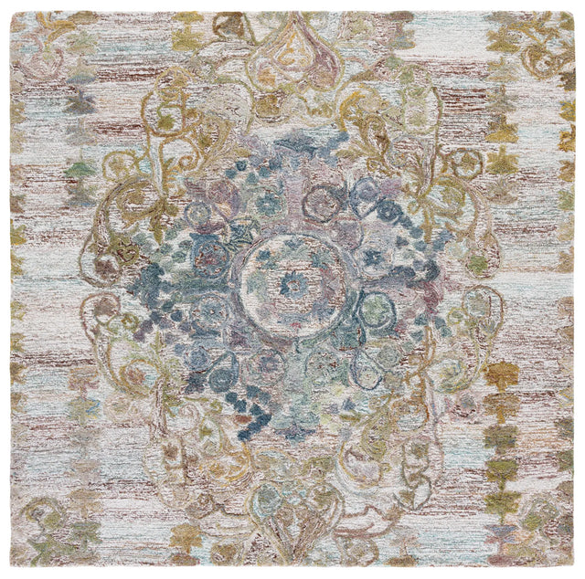 Safavieh Marquee 6'-0" x 6'-0" Rug in Green / Ivory