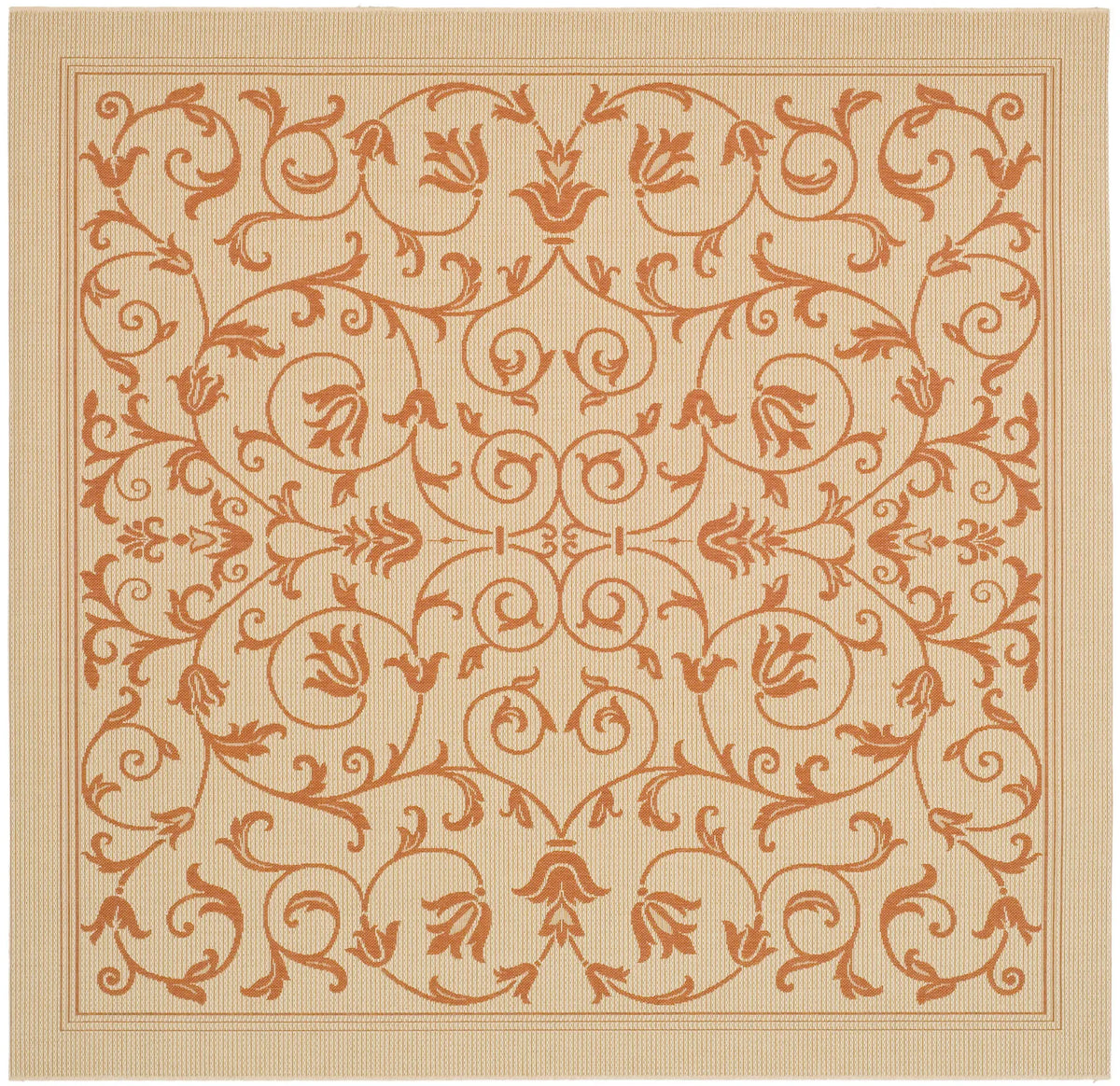 Safavieh Courtyard 7'-10" x 7'-10" Rug in Natural / Terra