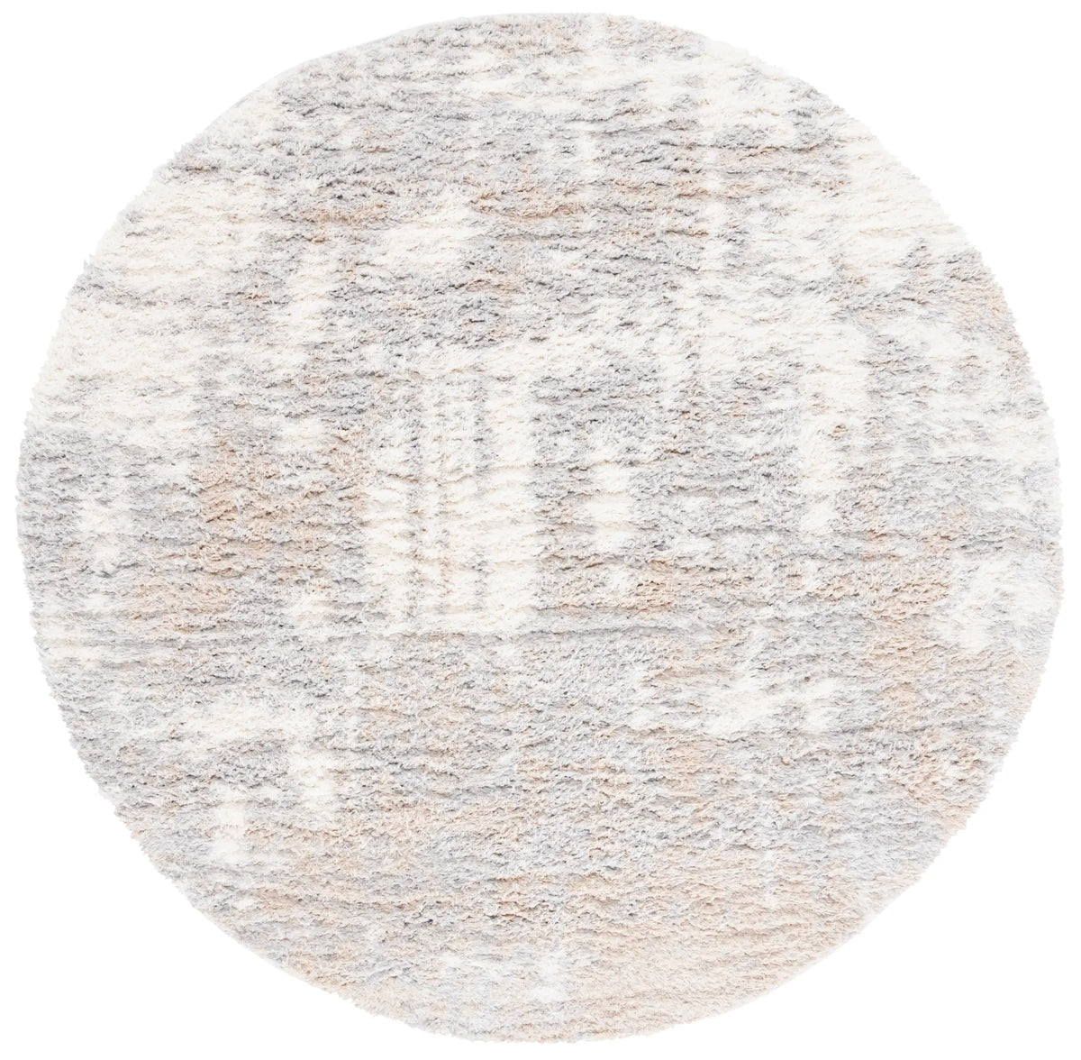 Safavieh Lindsay Shag 6'-7" x 6'-7" Rug in Grey / Ivory Beige