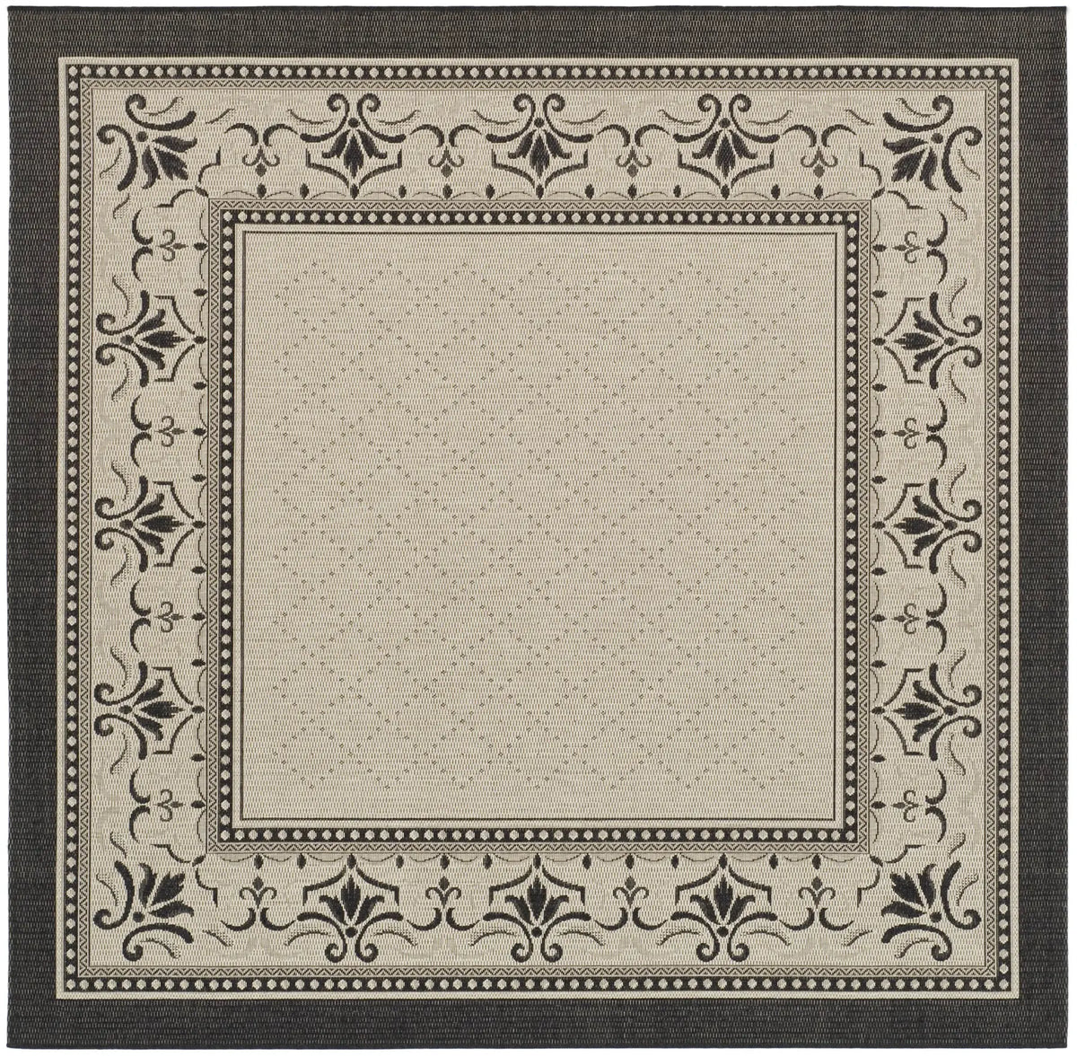 Safavieh Courtyard 7'-10" x 7'-10" Rug in Sand / Black