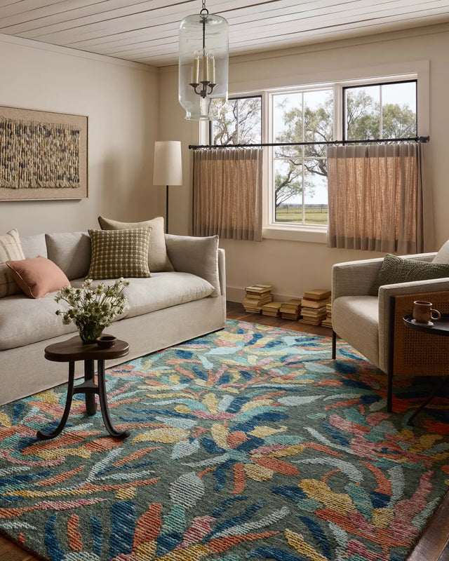 Loloi Tilly TIL-05 Green / Multi Rug - room scene 3