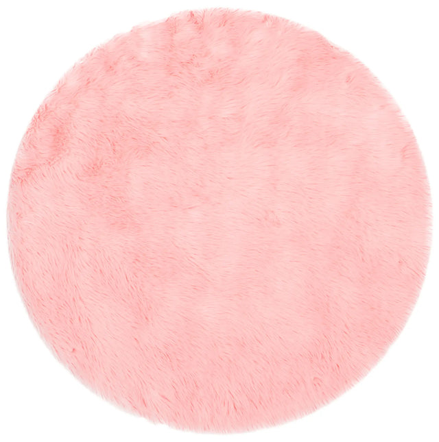 Safavieh Faux Sheep Skin 3'-0" x 3'-0" Rug in Pink