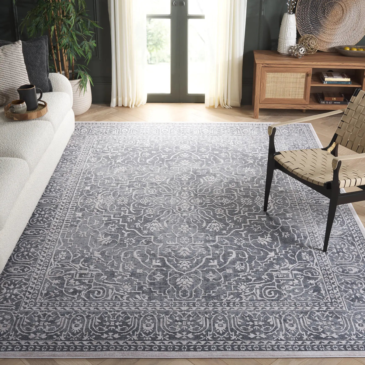 Safavieh Reflection 10'-0" x 14'-0" Rug in Dark Grey / Cream