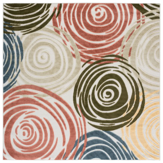 Safavieh Cabana 6'-7" x 6'-7" Rug in Ivory / Multi