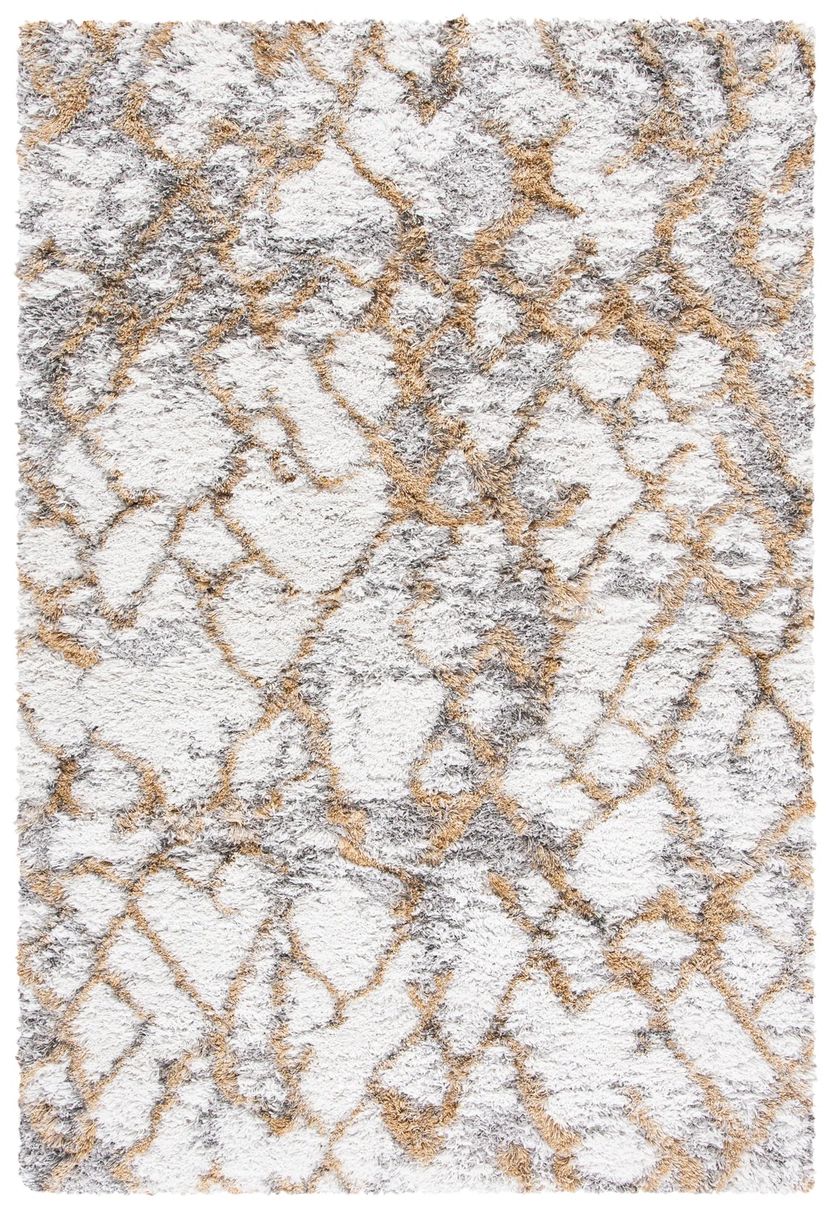 Safavieh Horizon Shag 800 4'-0" x 6'-0" Rug in Ivory / Gold