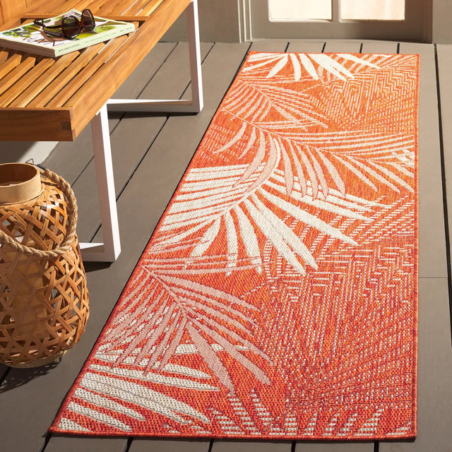 Safavieh Beach House 2'-2" x 10'-0" Rug in Orange / Ivory