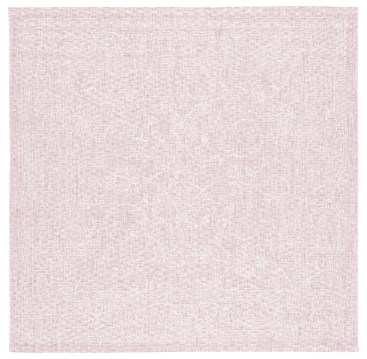 Safavieh Courtyard 6'-7" x 6'-7" Rug in Soft Pink / Ivory