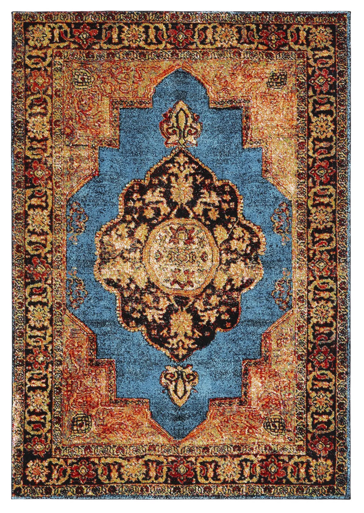 Safavieh Vintage Hamadan 4'-0" x 6'-0" Rug in Gold / Light Blue