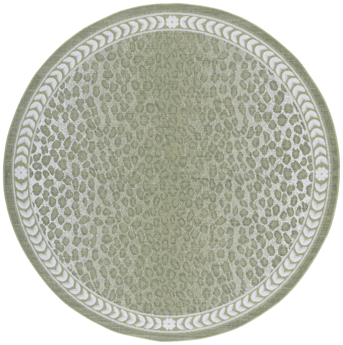 Safavieh Courtyard 6'-7" x 6'-7" Rug in Light Green / Ivory