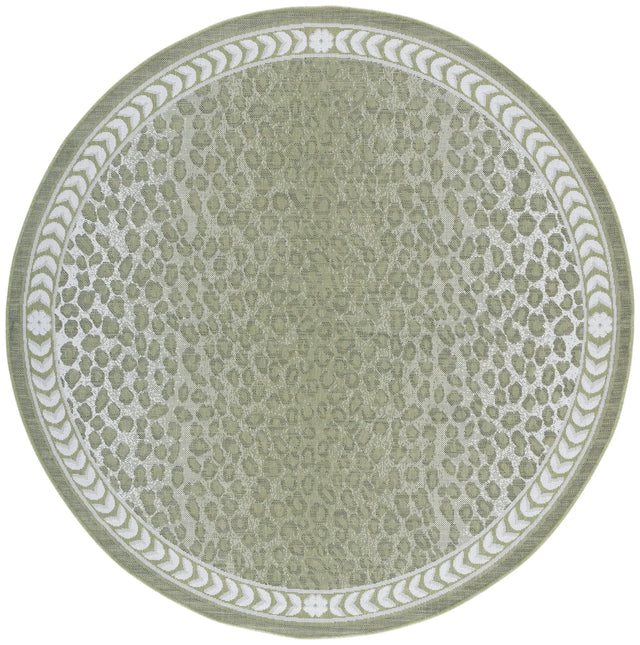 Safavieh Courtyard 6'-7" x 6'-7" Rug in Light Green / Ivory