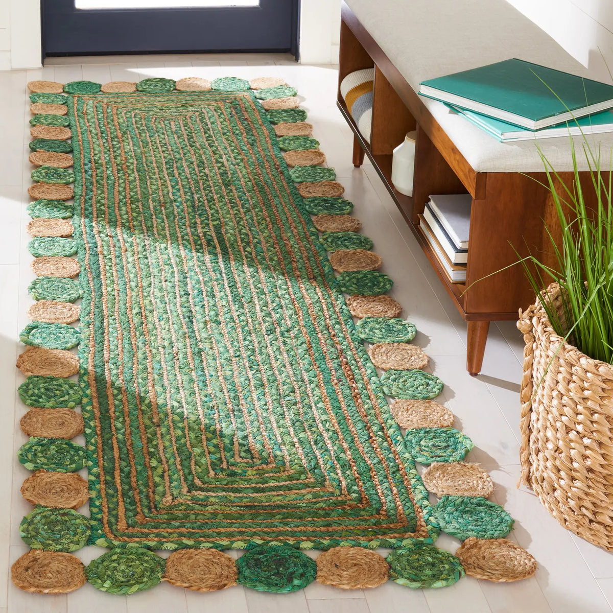 Safavieh Cape Cod 2'-3" x 8'-0" Rug in Green / Natural
