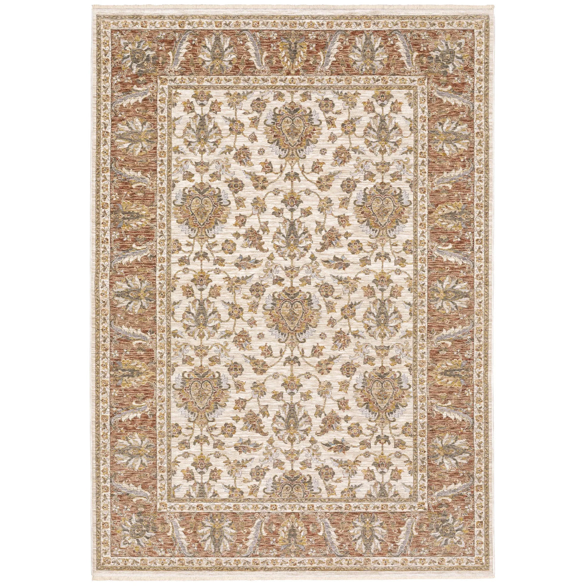 Oriental Weavers Sphinx Maharaja 5091Q Ivory/Rust Rugs - main flat