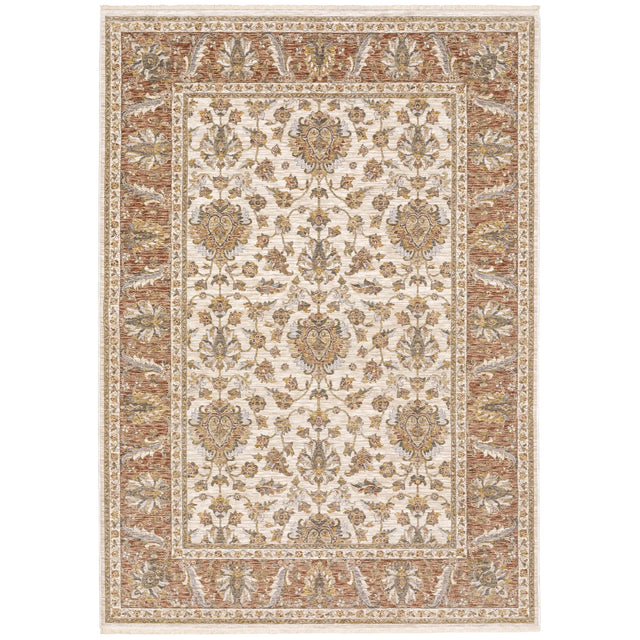 Oriental Weavers Sphinx Maharaja 5091Q Ivory/Rust Rugs - main flat