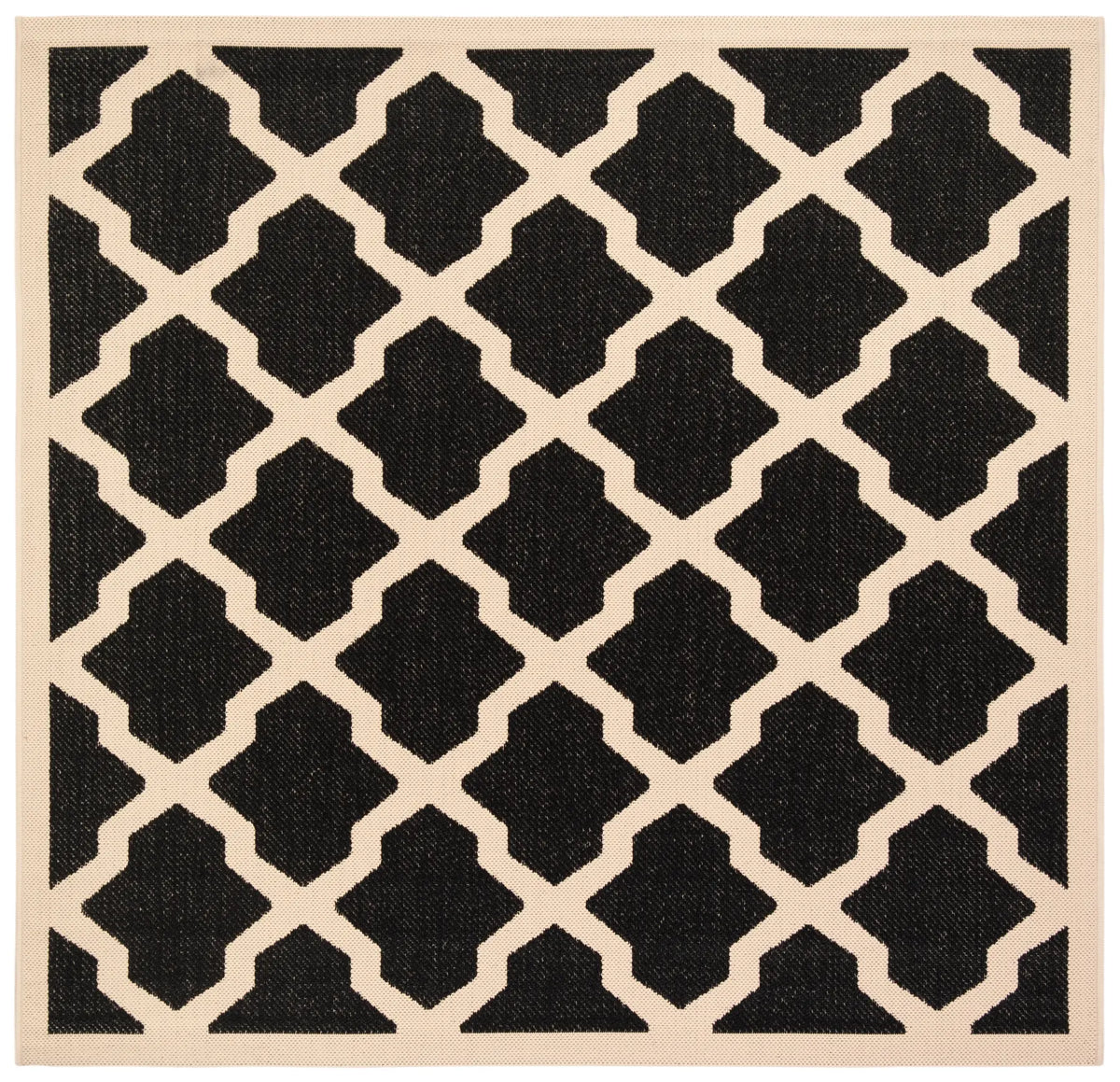 Safavieh Courtyard 5'-3" x 5'-3" Rug in Black / Beige
