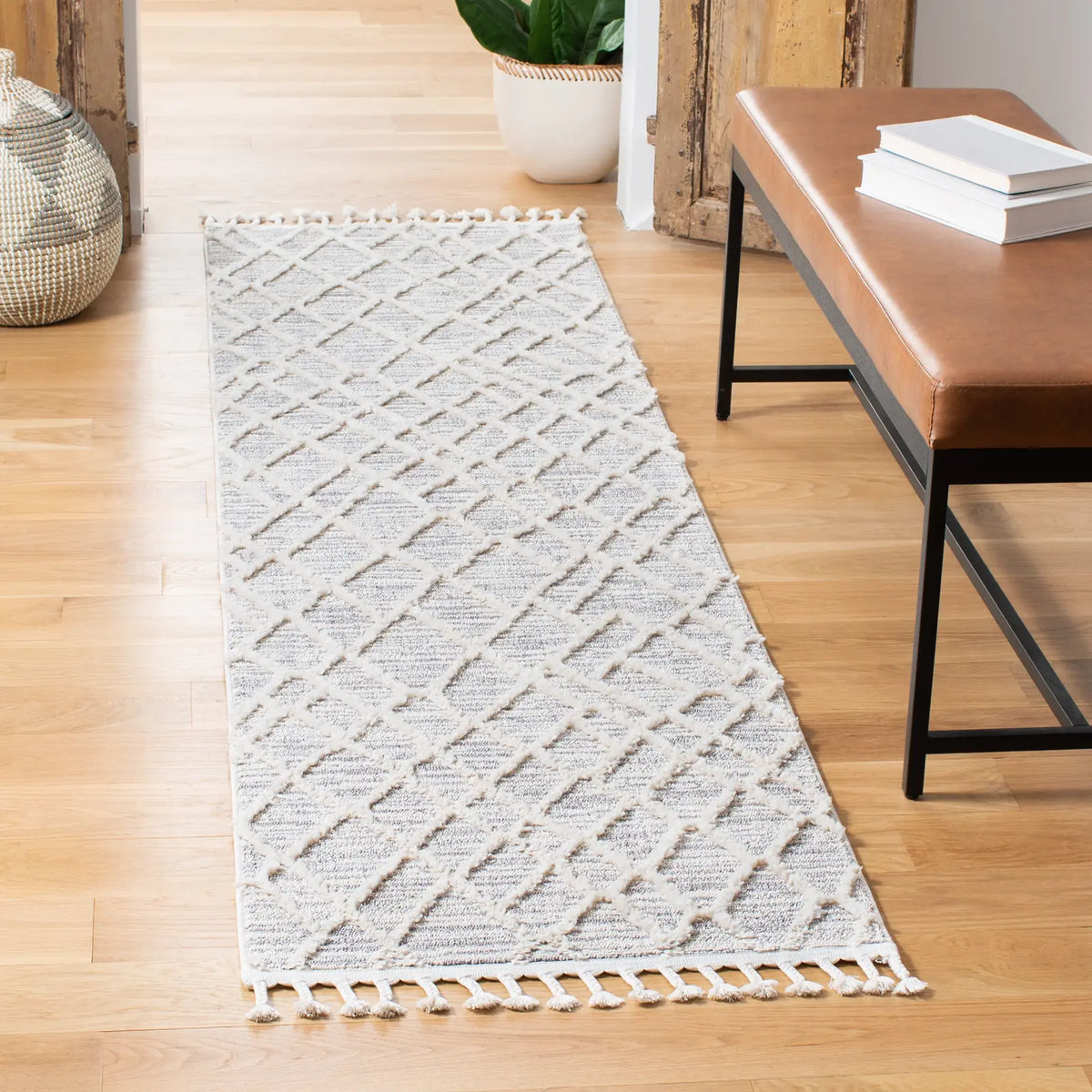 Safavieh Marrakesh 2'-2" x 10'-0" Rug in Ivory / Grey