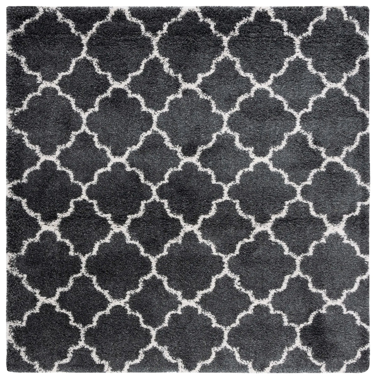 Safavieh Hudson Shag 7'-0" x 7'-0" Rug in Dark Grey / Ivory