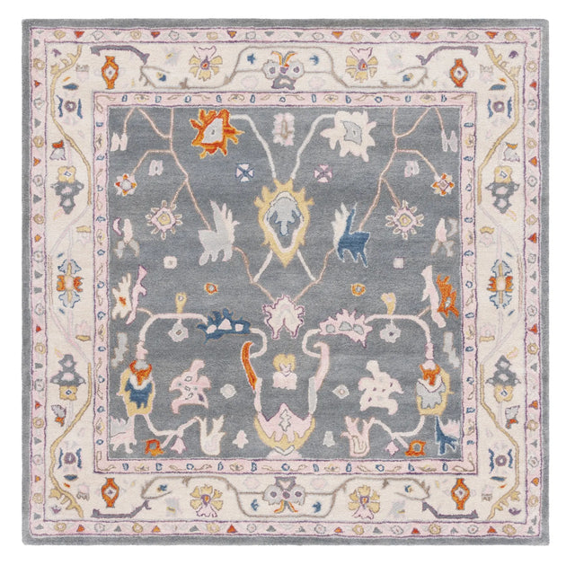 Safavieh Anatolia 6'-0" x 6'-0" Rug in Dark Grey / Ivory