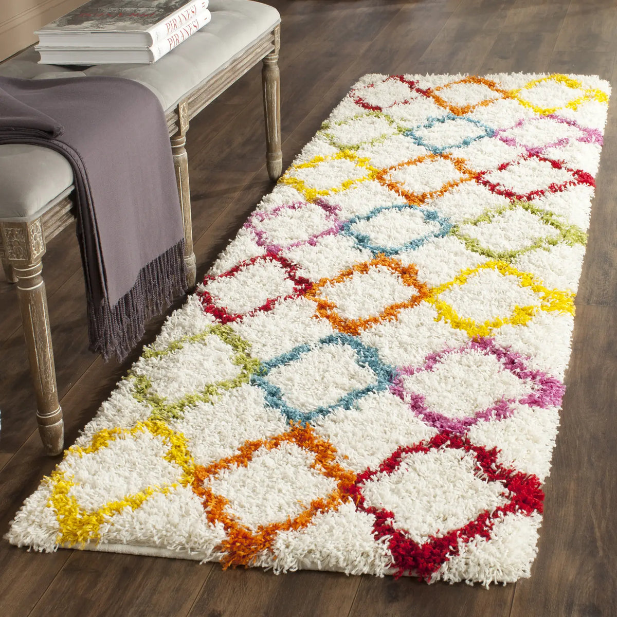 Safavieh Sgk-Shag Kids 2'-0" x 11'-0" Rug in Ivory / Multi
