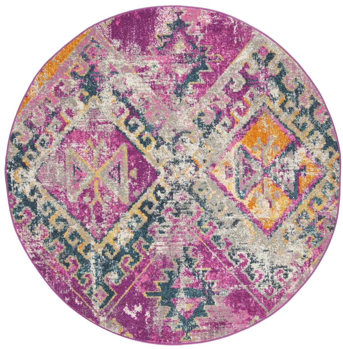 Safavieh Madison 6'-7" x 6'-7" Rug in Fuchsia / Blue