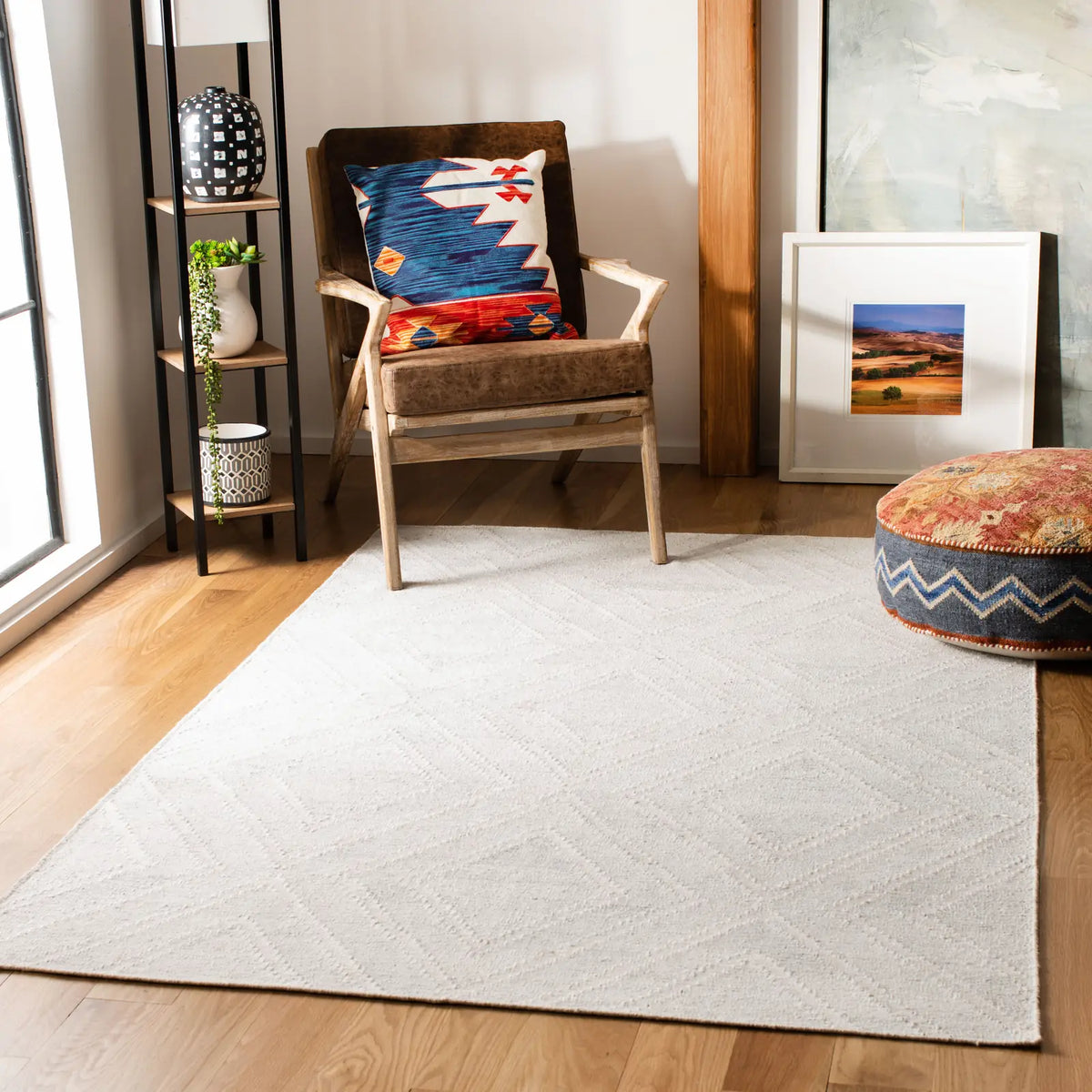Safavieh Kilim 5'-0" x 8'-0" Rug in Ivory / Ivory