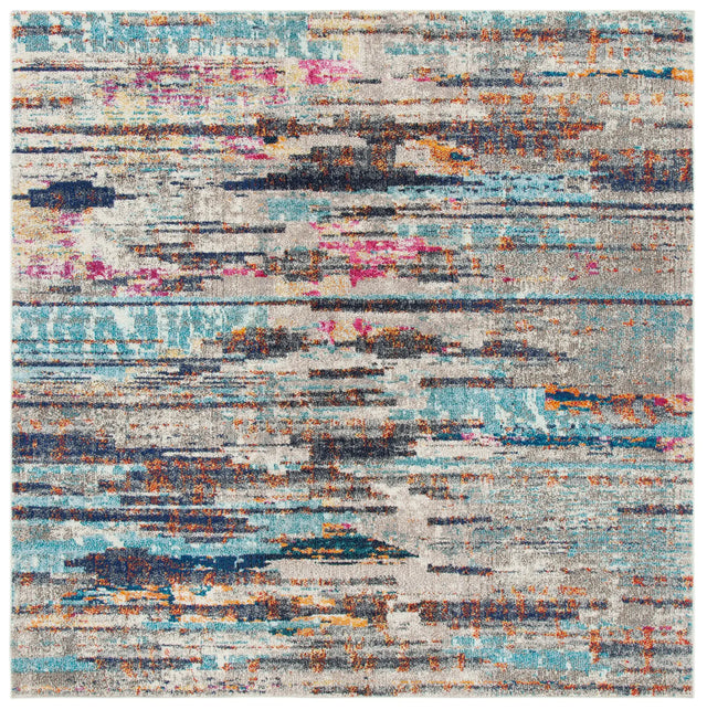 Safavieh Madison 6'-7" x 6'-7" Rug in Grey / Turquoise